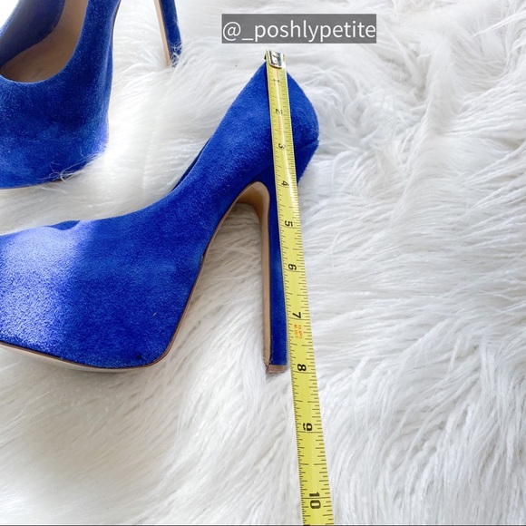 Steve Madden blue suede pump chunky platform heels - Picture 11 of 15